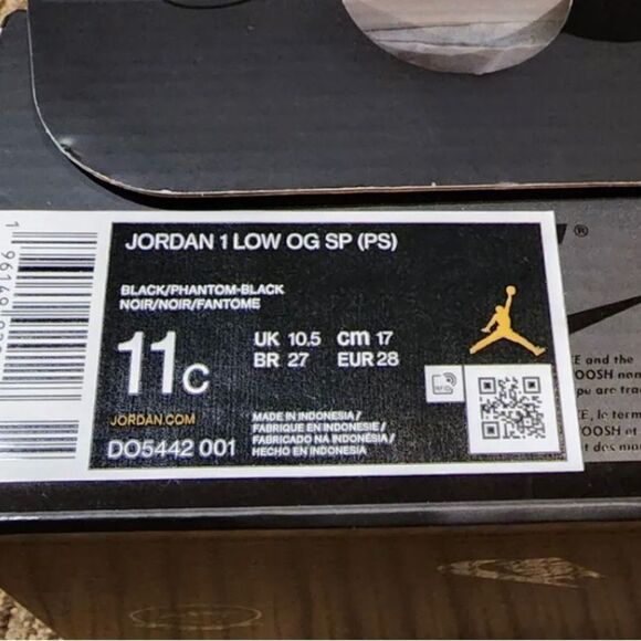 Nike Air Jordan 1 Retro Low Black Phantom Travis Scott  DO5442-001 PreSchool 11C - Picture 5 of 16